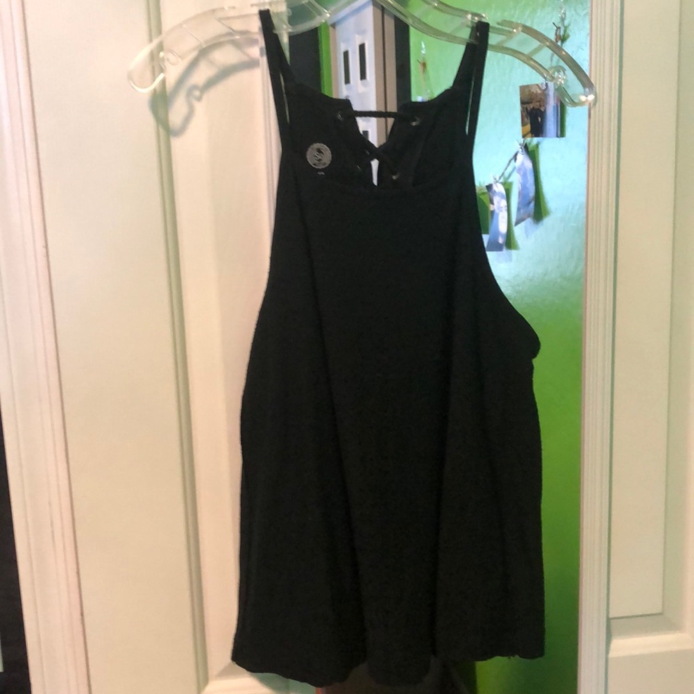 Black halter crop top